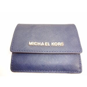 Michael Kors Navy Blue Jet Set Travel Leather‎ Card ID Wallet 35F7GTVD2L